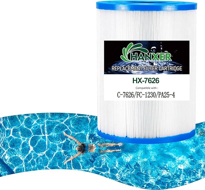 HANXER® Spa Filter Cartridge Replaces for C-7626, CX250RE, Star-Clear C250, PA25-4, PA25-4/M4, FC-1230, 70251 Hot Tub Filter, 25 sq.ft, 1 Pack