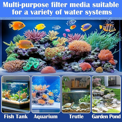 Aquarium Filter Pad - Aquarium Filter Media, Aquarium Filter Floss,15.7 x 19.6in Filter Pad, Filter Floss for Fish Tank, Aquarium, Ponds,Garden，Saltwater, Fershwater,Plant, Trutle(Black)