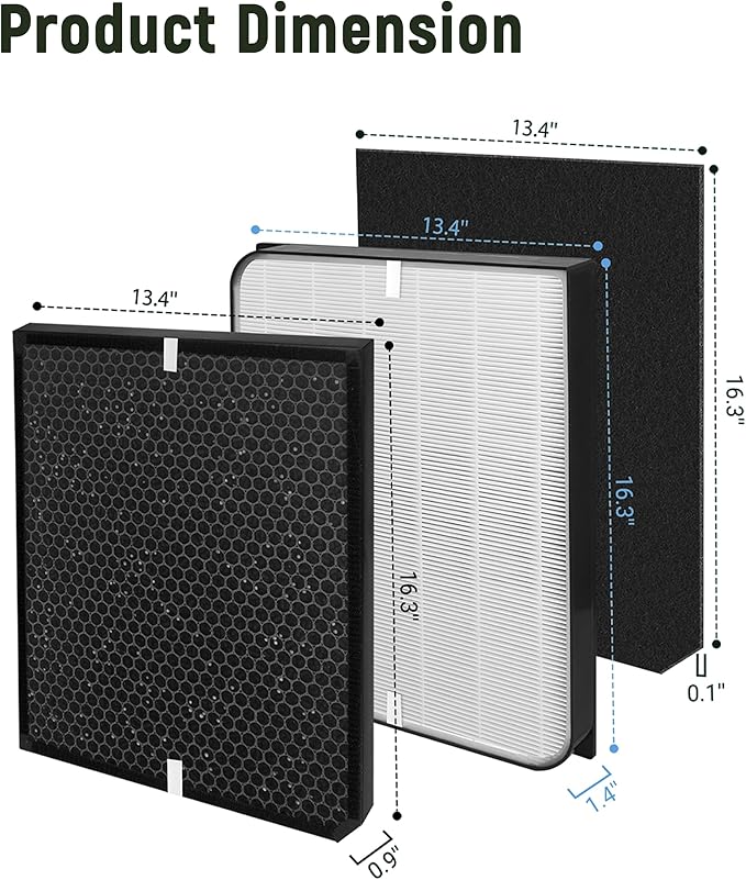 AD3000 Replacement Filter Compatible with AirDoctor 3500 Air Purifiers, 7-Pack – Includes 1 Main Filter, 2 Carbon Filters & 4 Pre-Filters