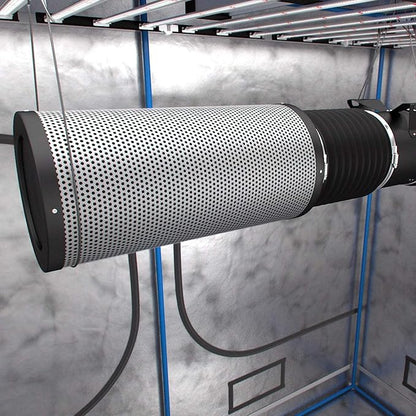 TerraBloom 10" Grow Ventilation Combo - 10" EC Fan and 10"x24" Premium Activated Air Carbon Filter For Large Grow Spaces