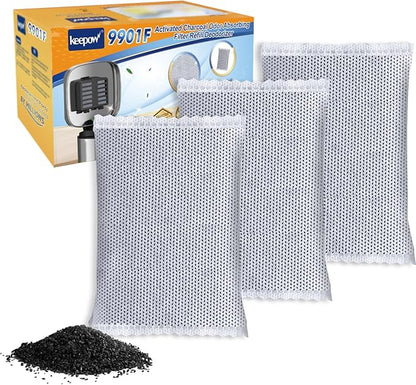 KEEPOW Activated Charcoal Odor Absorber, Trash Can Deodorizer, Diaper Pail Deodorizer, Odor Filter Refill for iTouchless 8 Gallon & Larger for iTouchless 13 Gallon Trash Can Diaper Garbage Can, 3Pack