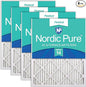 Nordic Pure 16x30x1 (Actual Size: 15 3/4 x 29 11/16 x 3/4) Pleated MERV 14 Air Filters 4 Pack