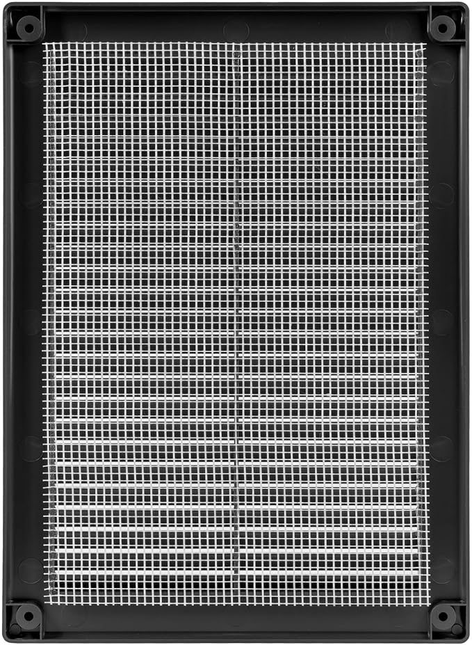 Vent Systems 5.5" x 8" Inch (Opening Dimensions) - Pack of 2 - Plastic Black Soffit Vent Cover - Flat Rectangular Air Vent Grille - Air Vent Deflector - HVAC 7" x 10" Inch (Overall Dimensions)