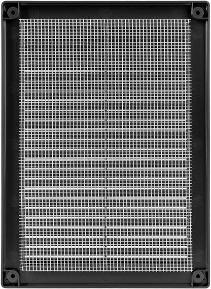 Vent Systems 5.5" x 8" Inch (Opening Dimensions) - Pack of 2 - Plastic Black Soffit Vent Cover - Flat Rectangular Air Vent Grille - Air Vent Deflector - HVAC 7" x 10" Inch (Overall Dimensions)