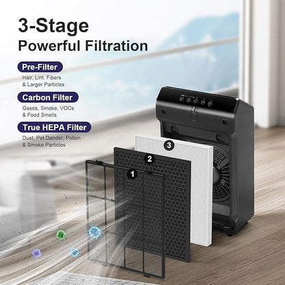 Filter Q – 1712-0123-00 Replacement Filter for Winix 5510 and 5520 Air Purifier, 5510 Replacement Combo Pack Includes: 3 HEPA & 3 Carbon Filter