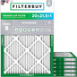 Filterbuy 20x21.5x1 Air Filter MERV 8 Essential Dust & Allergy Defense (6-Pack), Electrostatic Pleated HVAC AC Furnace Filters Replacement, Made in USA (Actual Size: 19.88 x 21.50 x 0.75)