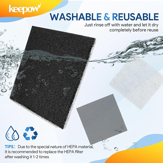 KEEPOW CF-1 Hepa Filter Replacement Compatible with Kenmore Sears Progressive CF-1, Progressive & Whispertone, Panasonic Models, Including 86883, 86880, 20-86883, 2086883, 8175084, 4 Pack