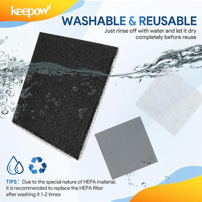 KEEPOW CF-1 Hepa Filter Replacement Compatible with Kenmore Sears Progressive CF-1, Progressive & Whispertone, Panasonic Models, Including 86883, 86880, 20-86883, 2086883, 8175084, 4 Pack