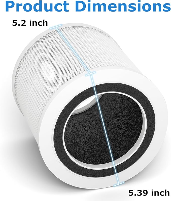 3 Pack H7126 Replacement Filter for GoveeLife H7126 Mini Air Purifier,3-in-1 H7126-RF H13 True HEPA Filter with Activated Carbon and 6 pcs Aroma Pads