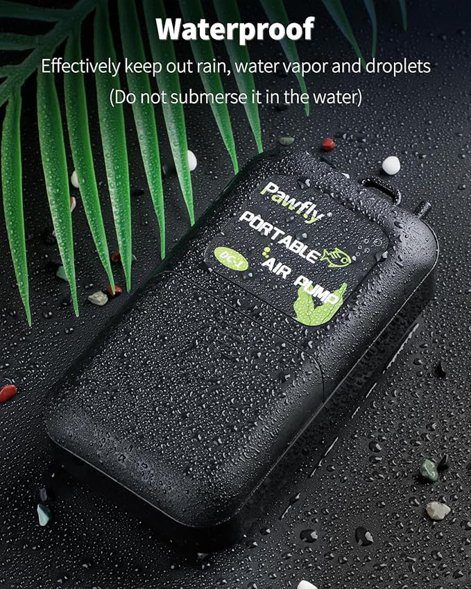 Pawfly Aquarium Battery Air Pump 40 GPH Oxygen Pump for 5 to 30 Gallon Fish Tank Portable Aerator Pump for Outdoor Fishing and Fish Transportation, Battery Not Included (Accessories Inside The Pump)