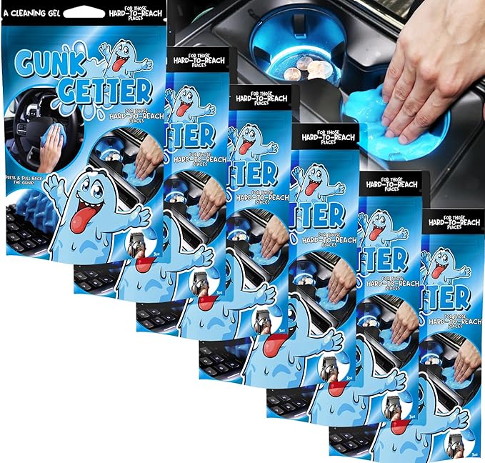 Cleaning Gel for Those Hard to Reach Places, Automotive Cup Holder Electronic Keyboard Office, Slime Gel Cleaner Dust Crumb Removal, 6 Pack