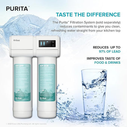 KRAUS Replacement Filter Cartridges for Purita 2-Stage Under Sink Water Filtration System with Carbon Block and Polypropylene Filters (Set of 2), FC-101