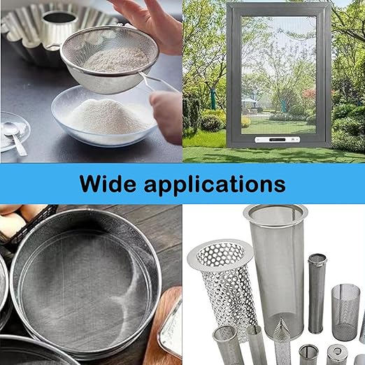 304 Stainless Steel Mesh Screen#60Mesh -Size:15.7"x47.2"(40x120cm), for Home, Garden and Farm. Window or Door Filter, Guards Against Pests Like Mice, Snakes, and Rodents. Easy to Cut and Install.