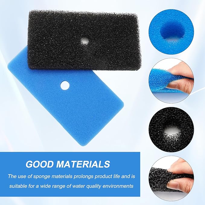 MDEOOSKY 4 Sets Pond Filter Sponge Pads, Coarse and Fine Filter Media Replacement for 52231 52229 Filter Box, for Outdoor Pond Aquariums Fountains, Compare to Part# 871980305528