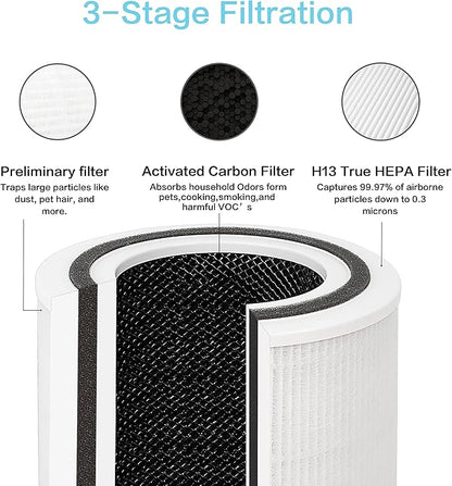 Flintar Core 300 Pet Allergy Replacement Filters, Made in TAIWAN, Compatible with LEVOIT Core 300, Core 300S VortexAir Air Purifier, H13 Grade True HEPA Filter Replacement, Core 300-RF-PA, 2-Pack