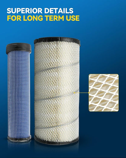 PHILTOP Air Filters Set P828889-P829333 Compatible with Donaldson, Caterpillar Cat Backhoe, Wix, John Deere, Case and Baldwin