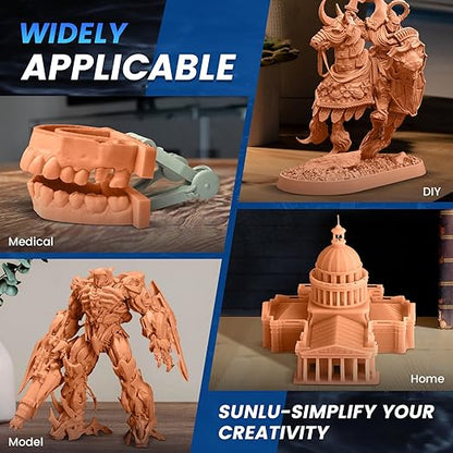SUNLU 10K Red Wax 3D Printer Resin, High Precision 405nm UV-Curing Resin with Delicate Texture for MSLA/DLP/LCD 3D Printing, 2000g Red Wax Resin