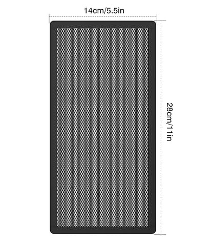 MoKo 140 x 280mm PC Case Magnetic Dust Mesh Filter, 0.5mm PVC Mesh Hole Computer Cooler Fan, Magnetic Frame Dustproof Cover Grill for Computer PC Case - 4PCS