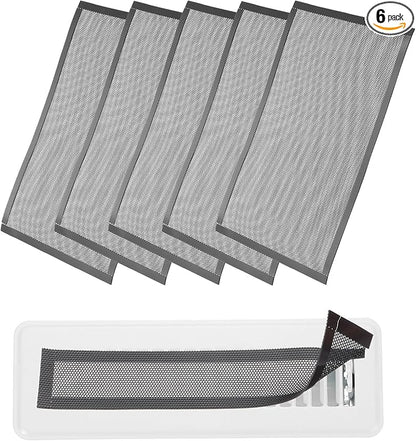 YOKIVE 6 Pcs Magnetic Floor Vent Covers, Floor Register Cover PVC Mesh Air Vent Screen Filters, Great for Home Floor, Wall, Ceiling, Catch Debris Hair Dust (Black, 12-Inch x 8-Inch)