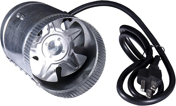 Hydro Crunch 4 inch 100 CFM Booster Fan & 4" x 12" Carbon Filter with 4" x 25ft. Ducting Hydroponic Ventilation Kit