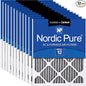 Nordic Pure 20x20x1 (Actual Size: 19 1/2 x 19 1/2 x 3/4) Furnace Air Filters MERV 12 Pleated Plus Carbon 12 Pack
