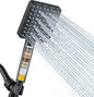 Cobbe Filtered Shower Head with Handheld, High Pressure 6 Spray Mode Showerhead with Filters, Water Softener Filters Beads for Hard Water - Remove Chlorine - Reduces Dry Itchy Skin, Matte Black