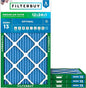 Filterbuy 12x24x1 Air Filter MERV 13 Optimal Smoke & Allergy Defense (4-Pack), Electrostatic Pleated HVAC AC Furnace Filters Replacement, Made in USA (Actual Size: 11.50 x 23.50 x 0.75)
