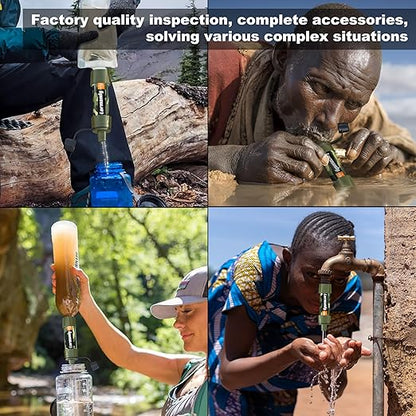 Straw Water Filter 5 Pack – Outdoor Camping & Hiking Survival Gear Kit for Family Use, Ultra-Light Personal Filter Straws for Backpacking, Travel, Bug-Out Bags and Emergency Preparedness