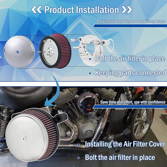 18-760 Air Cleaner Outer Cover for Billet Sucker and Big Sucker Stage, Chrome Cover Compatible with Most Harley Davidson Models