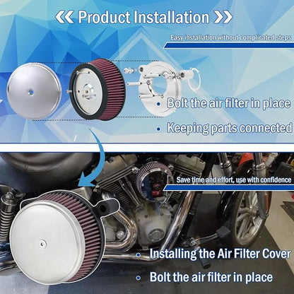 18-760 Air Cleaner Outer Cover for Billet Sucker and Big Sucker Stage, Chrome Cover Compatible with Most Harley Davidson Models