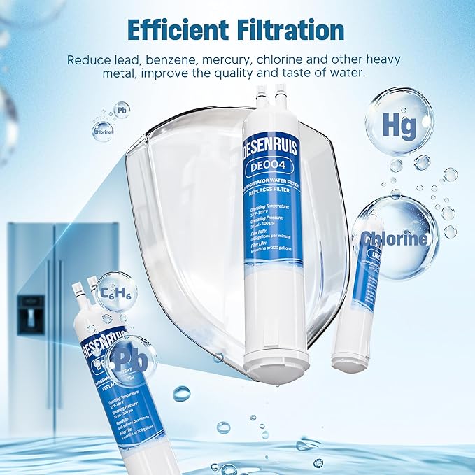 4396841 Replacement for EDR3RXD1, Filter 3, KAD3RXD1, WHR3RXD1, Compatible with Kenmore 46-9083,46-9030, 9030, 9083 Water Filter, Pack of 4, By DESENRUIS