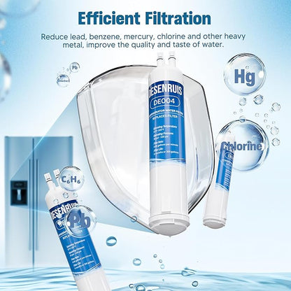 4396841 Replacement for EDR3RXD1, Filter 3, KAD3RXD1, WHR3RXD1, Compatible with Kenmore 46-9083,46-9030, 9030, 9083 Water Filter, Pack of 4, By DESENRUIS