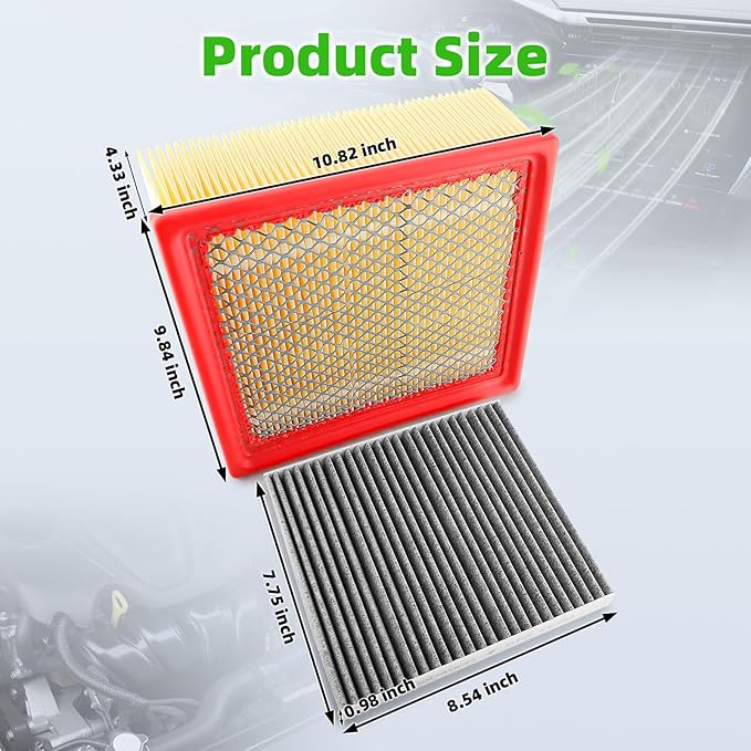 AUTOKAY Engine & Cabin Air Filter Set Fits for Dodge Ram 2500 3500 4500 5500 2016-2025 RE# 53034051AB 68406048AA CA10261 PA4318 68318365AA 5058693AA PA6314 88930 46930 68052292AA CF11671 CAF1864P