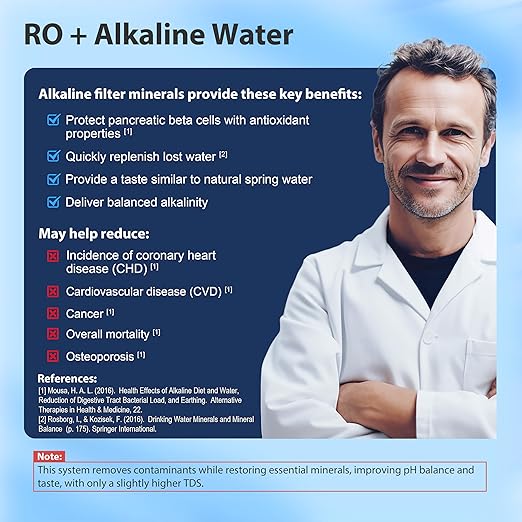 iSpring RCC1UP-AK-BLK, 7-Stage Alkaline UV Reverse Osmosis Water Filter with Booster Pump, Sleek Black RO Faucet TDS PFAS Microplastic Removal, Patented Top-Mounted Faucet Design for Easy Installation