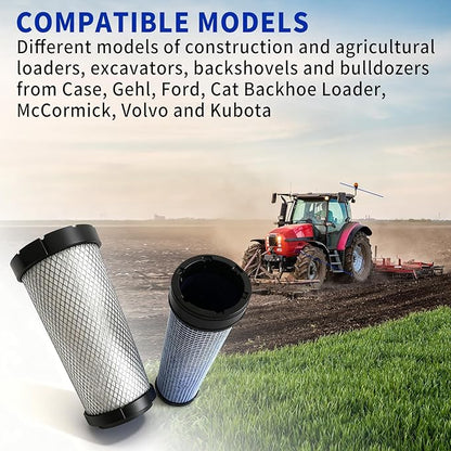 Air Filters Set for Donaldson P828889-P829333 Caterpillar Cat Backhoe 110-6326 -110-6331 Wix 46562-46569 John Deere AT171853-AT171854 Case & Baldwin 222421A1-222422A1 ﻿ ﻿