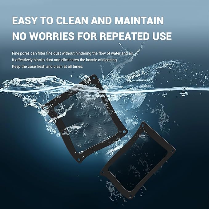 Dust Filter PC 90mm for Computer Cooler/PSU/Routers Nylon 80 Mesh, Magnetic Frame PC Fan Dust Mesh Cooler Filter Dustproof Computer Fan Grills (Nylon, 90 * 90mm, 5pcs, Black)