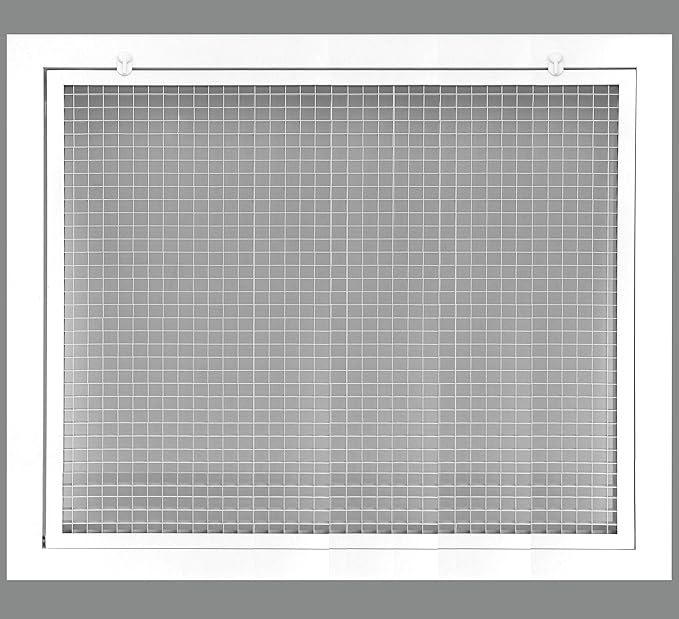 HVAC Premium 16" x 14" Cube Core Eggcrate Return Air Filter Grille for 1" Filter - Aluminum - White [Outer Dimensions: 18.5" x 14.5"]