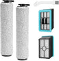 FFsign 3831 Roller Brush & Filter Replacement Compatible with Bissell Crosswave Hard Floor Expert 3831, HF2 3845N Vacuum, Floor Scrubber Wet Dry Vacuum Accessory Kit 2 Brush Rolls, 2 Filter Parts