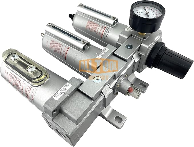 3/4" NPT HEAVY DUTY Industrial Grade Filter Regulator Coalescing Desiccant Dryer System For Compressed Air Lines, Metal Bowls, Great For Paint Spray And Plasma Cutter(AUTO DRAIN)