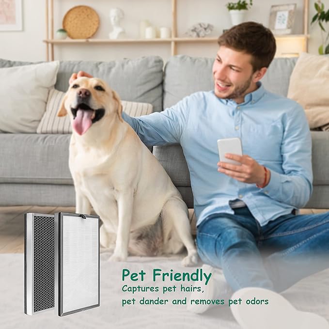 Replacement Filter, Compatible with MA Series 112 V2.0 Air Purifier,3 in 1 Pre-filter, H13 True HEPA Filter and Activated Carbon Filter, 2 Pack