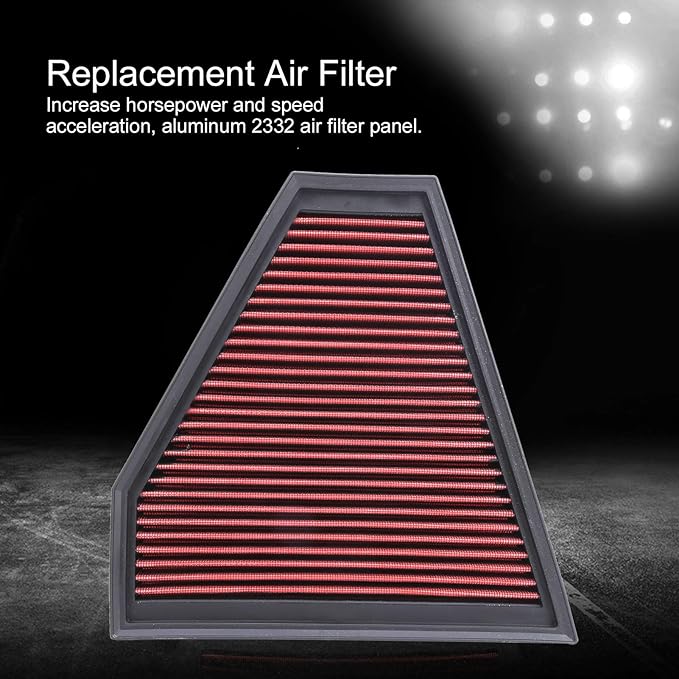 2332 Air Filter Aluminum Washable Reusable High Performance Air Filter Panel Replacement Engine Protection Accessory for Automotive Vehicles