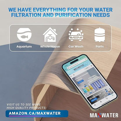 Max Water 1 Micron 20 x 4.5 Sediment Water Filter Cartridge - Whole House Water Filter Replacement Cartridge for Well Water System Compatible with DGD-5005-20, FP25B, AP810-2, FPMB5-20, 2-Pack