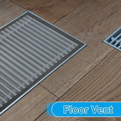 PATIKIL 4"x8" Magnetic Vent Cover, 6 Pack Floor Wall Air Registers Cover Strong Magnet Vent Screen Mesh for Blocking Hair Dust Debris, Black