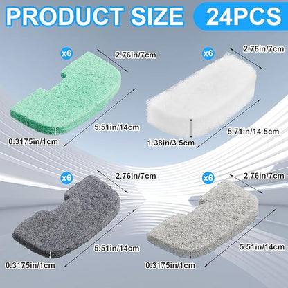 26 Pcs Canister Filter Maintenance Kit Compatible with Fluval 106/107/206/207, Quick-Clear Water Polishing Pad, Ammonia/Phosphate/Nitrite Remover Pads, Silicone Lube