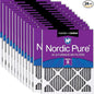 Nordic Pure 18x18x1 (Actual Size: 17 3/4 x 17 3/4 x 3/4) Furnace Air Filters MERV 8 Pleated Plus Carbon 24 Pack
