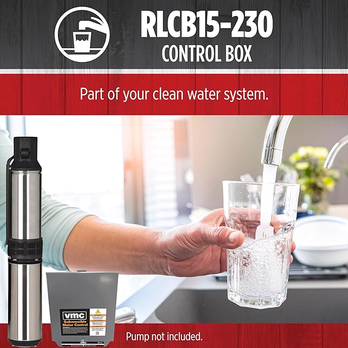 Red Lion RLCB15-230 1.5-HP 230-Volt VMC Control Box for Submersible Well Pump, Grey, 640222