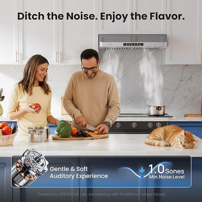 Under Cabinet Range Hood 36 Inch, 980CFM Fast Venting Kitchen Hood With 3 Speed Gesture Sensing & Touch Control, Stainless Steel Stove Hood With LED Light And 2 Baffle Filters