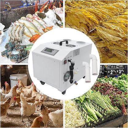 Ultrasonic Industrial Humidifier, 1200W 110V 15kg/h Agricultural Air Humidifier Sprayer Automatic Mist Cooling Machine Cool Mist Humidifiers w/Water Filter for Greenhouses Supermarkets Warehouses