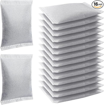 16 Pcs Activated Charcoal Odor Absorbing Filter Refills, Compatible with 8 Gallon & Larger Trash Cans, Long-Lasting Deodorizer Replacement for Kitchen/Bathroom Use