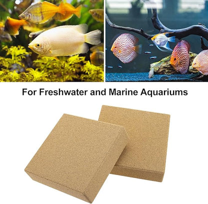 RealPlus Aquarium Filter Media Bio Ceramic Brick Bio Filter Media for Marine and Freshwater Aquarium Canister Filter Pond Fish Tank, 6 Pack (4" x 4" x 1")